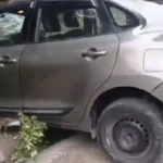 चलती कार के हुए ब्रेक फेल, पहाड़ी से टकराई, दंपति घायल